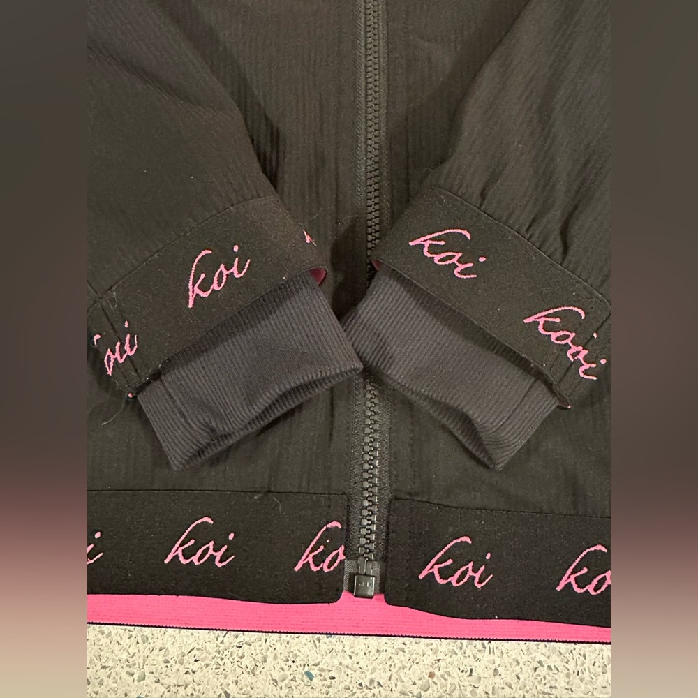 Koi Lite Scrub Jacket Black and Pink Women's Removable Hood XS - Picture 5 of 11